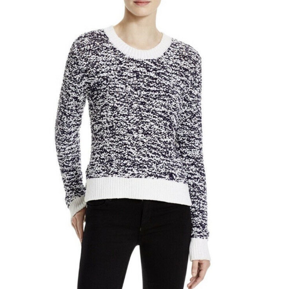 Rag & Bone Navy White Chunky Knit Pullover Crew Sweater Sz Small / P NWT $275